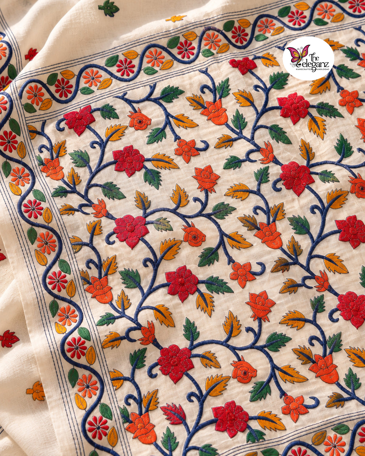 Shweta – Pure Cotton Kantha Saree