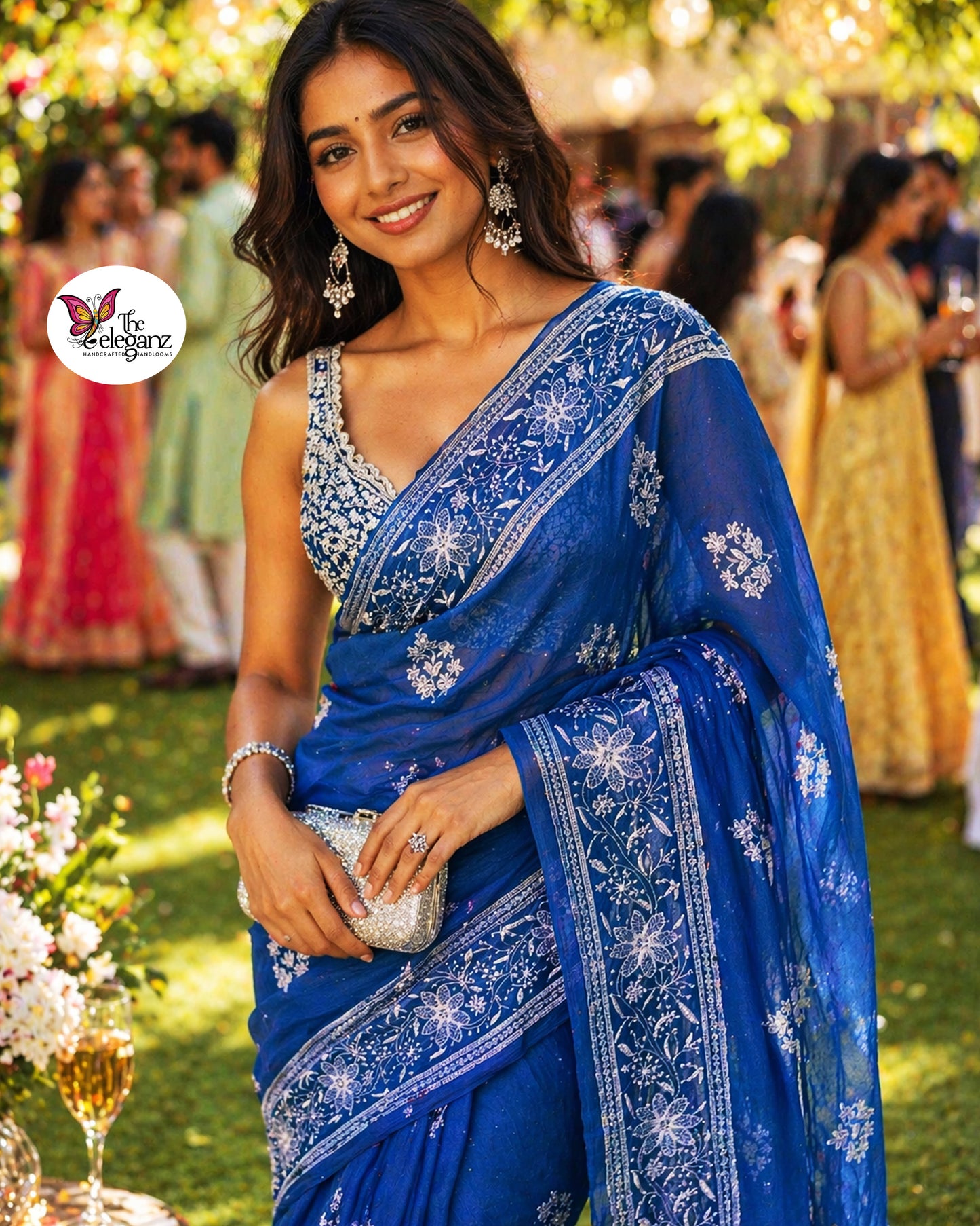 Bluebell Mul Cotton Chikankari Saree