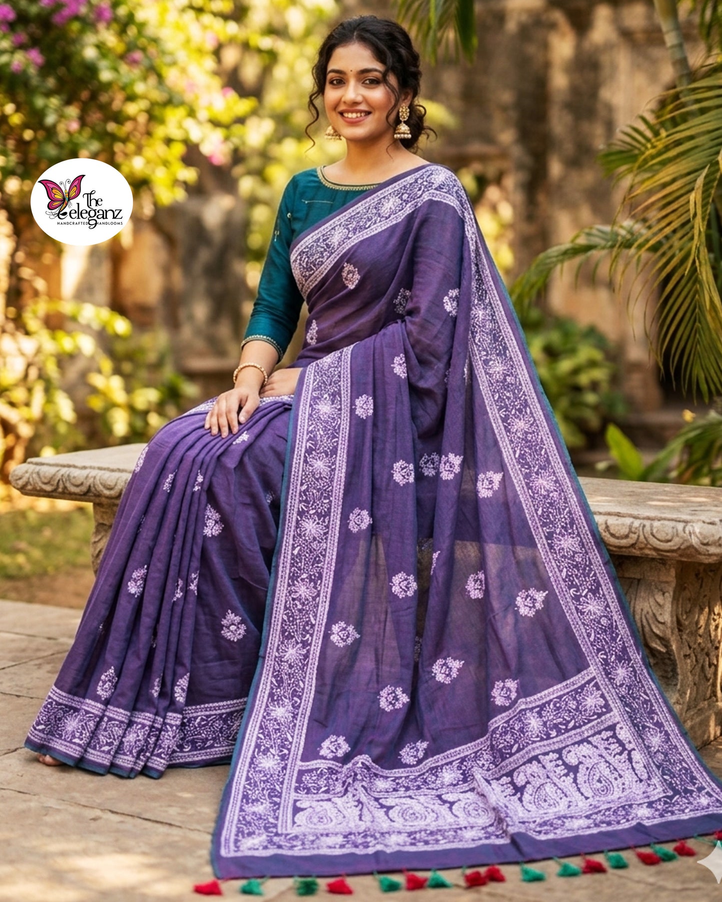 Iris Mul Cotton Chikankari Saree