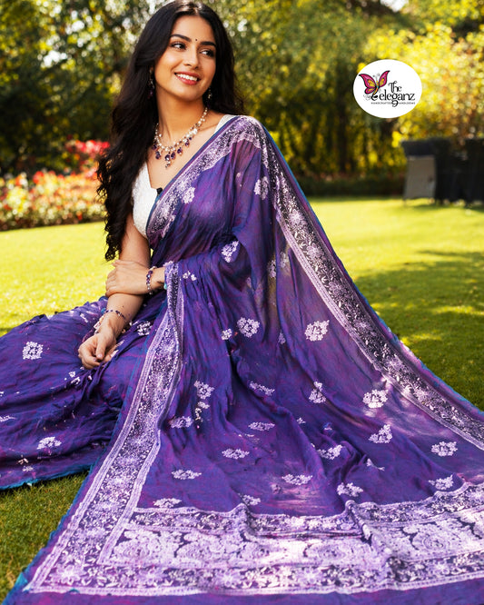 Iris Mul Cotton Chikankari Saree