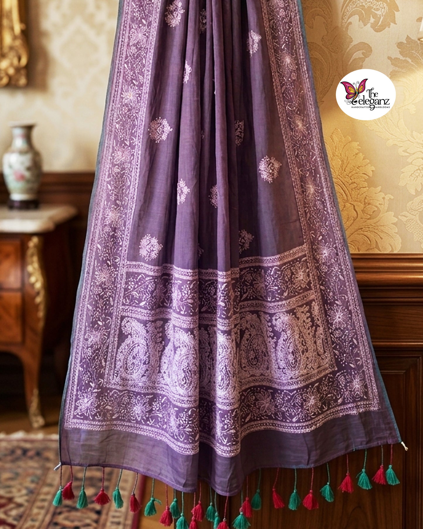 Iris Mul Cotton Chikankari Saree