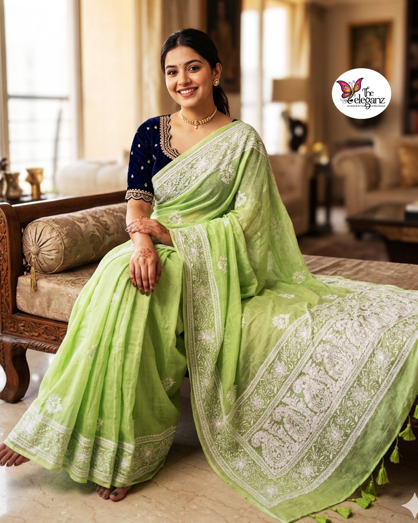 Lily Mul Cotton Chikankari Saree
