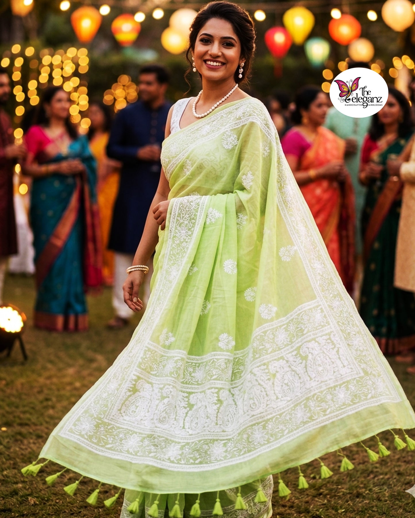 Lily Mul Cotton Chikankari Saree