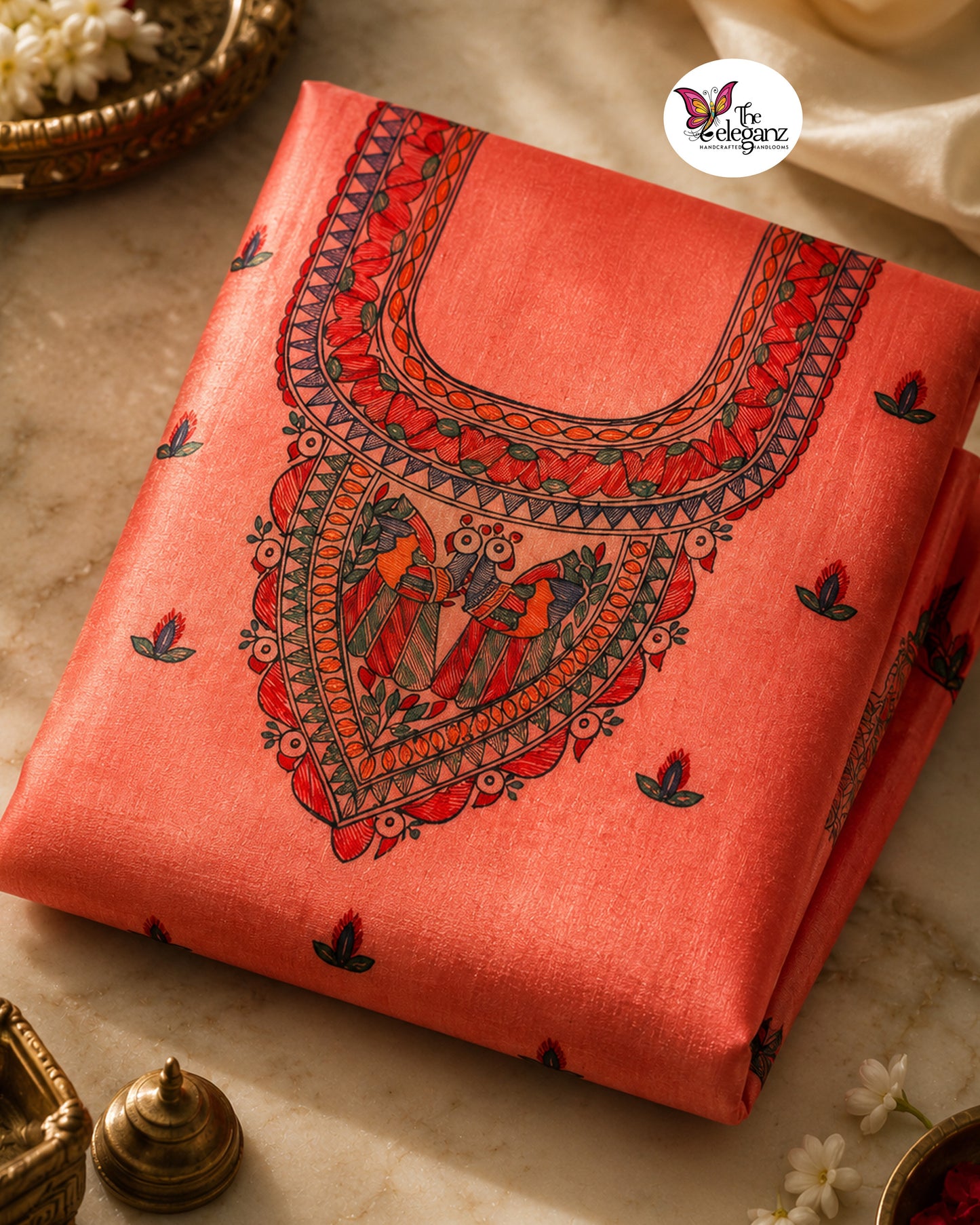 Mayuri - Pure Silk Handpainted Kurti Piece