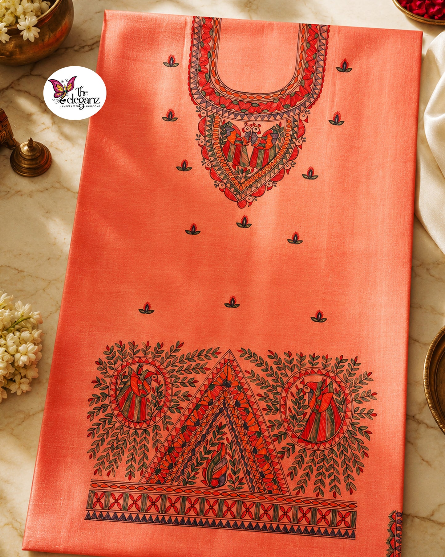 Mayuri - Pure Silk Handpainted Kurti Piece