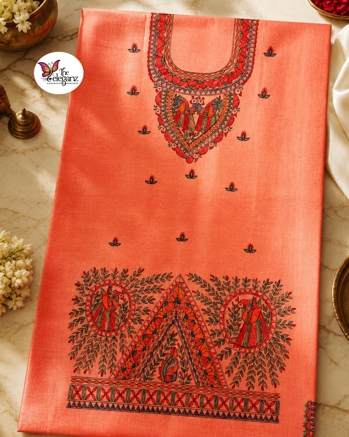Mayuri - Pure Silk Handpainted Kurti Piece