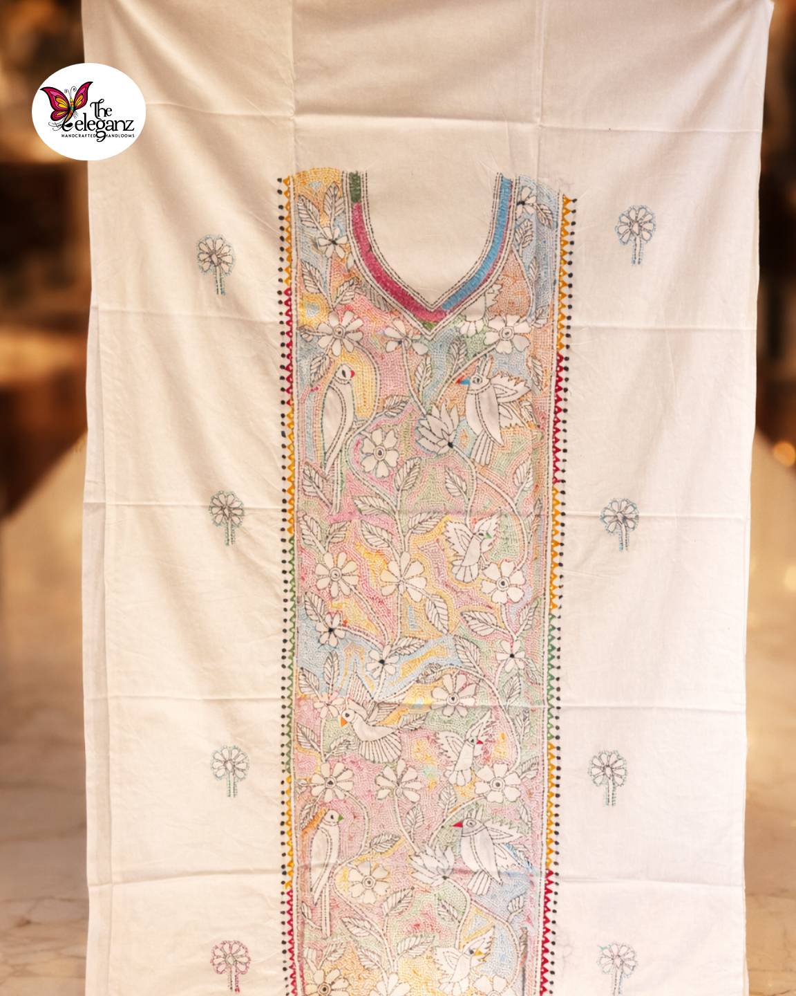 Pushpobon – Multicolour Kantha Unstitched Suit Piece