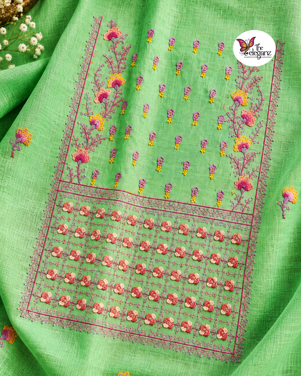 Meadow Bloom – Pure Linen Unstitched Suit Set