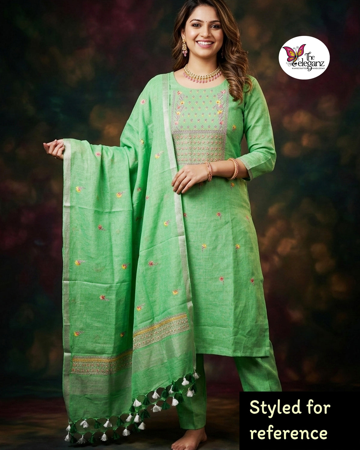 Meadow Bloom – Pure Linen Unstitched Suit Set