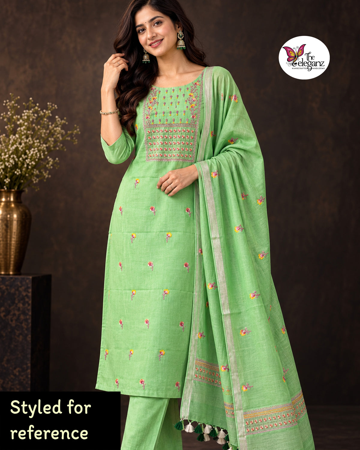 Meadow Bloom – Pure Linen Unstitched Suit Set