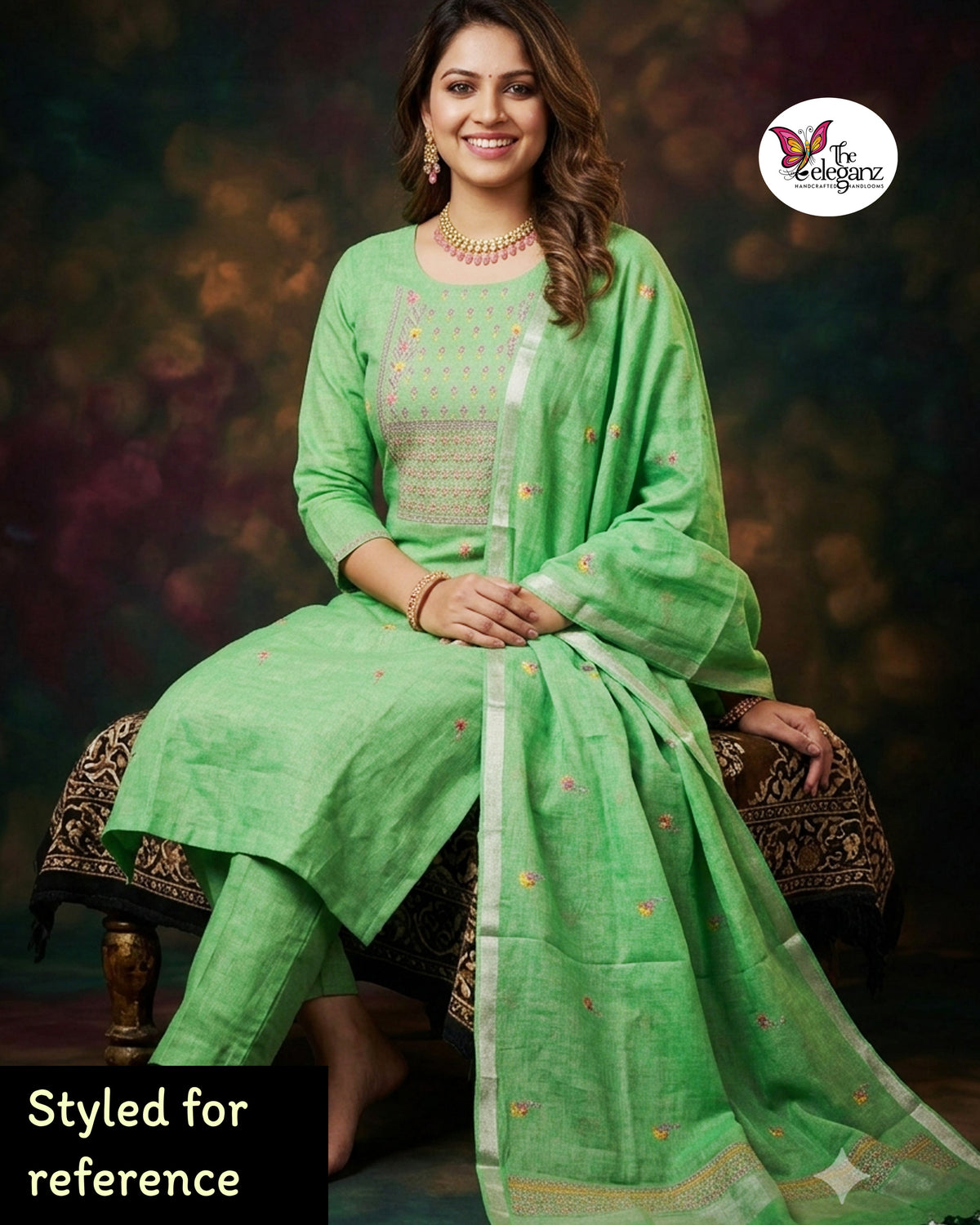 Meadow Bloom – Pure Linen Unstitched Suit Set