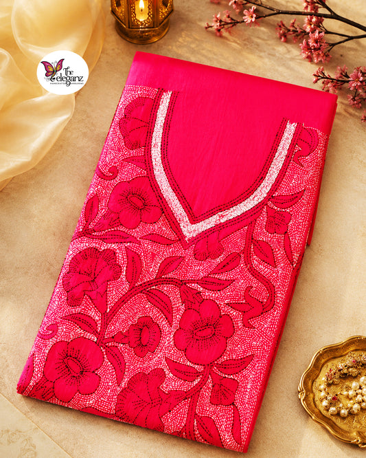 Madhabilata - Reverse Kantha Kamiz Piece (Hot Pink)