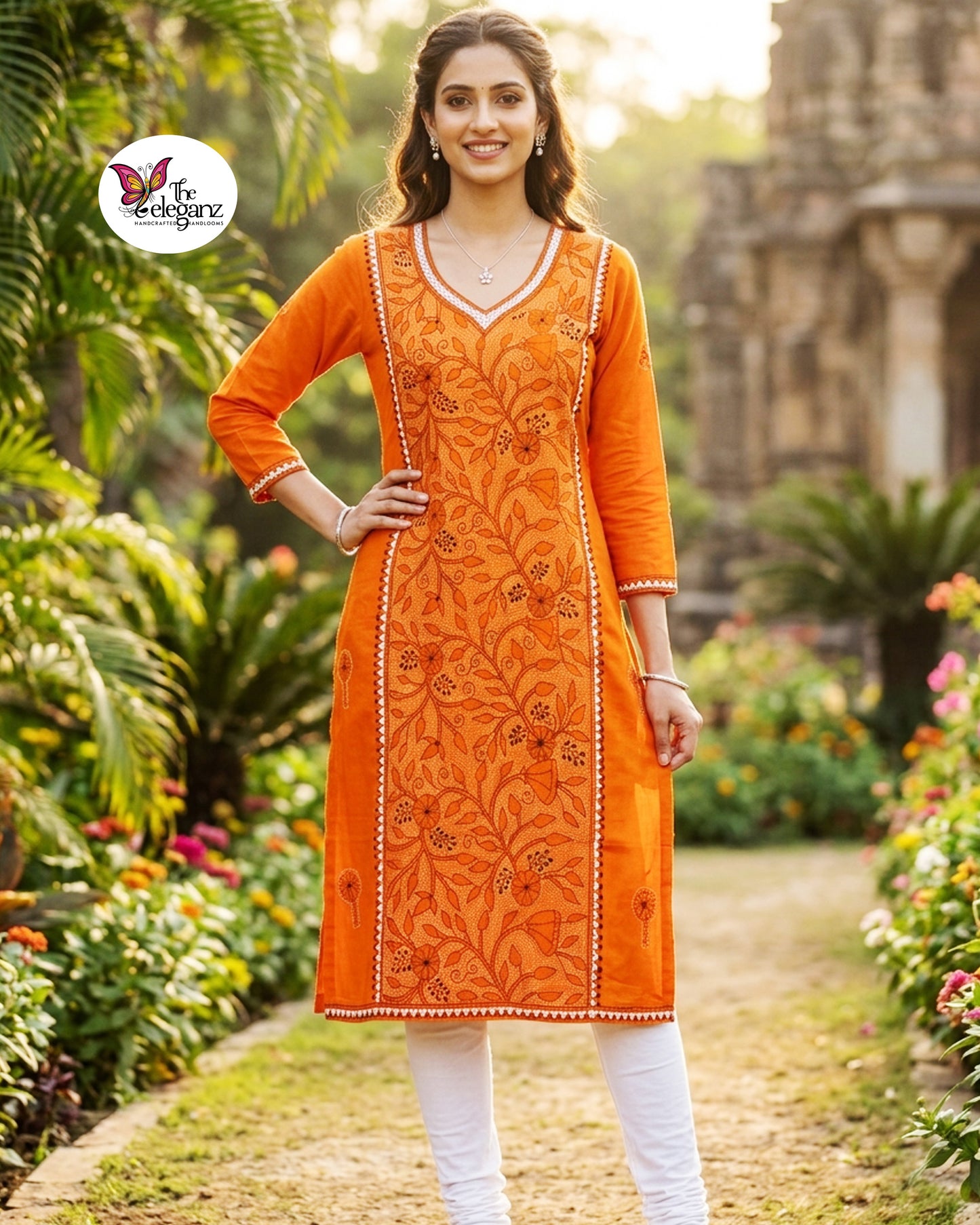 Hemangini - Reverse Kantha Work Cotton Kamiz Piece