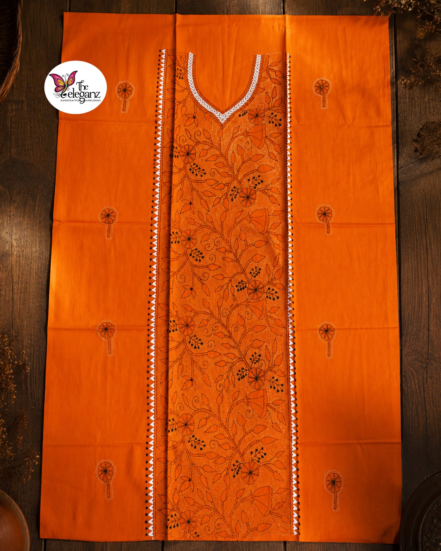 Hemangini - Reverse Kantha Work Cotton Kamiz Piece