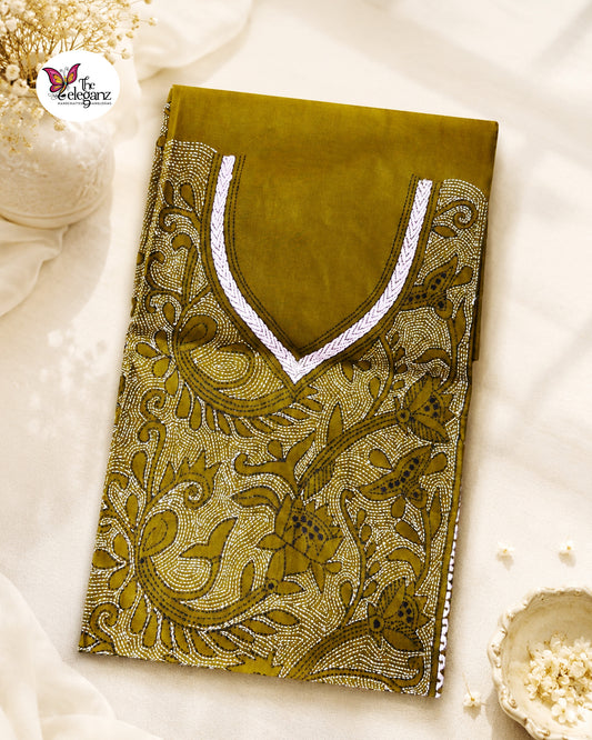 Shyamoli - Reverse Kantha Work Cotton Kamiz Piece