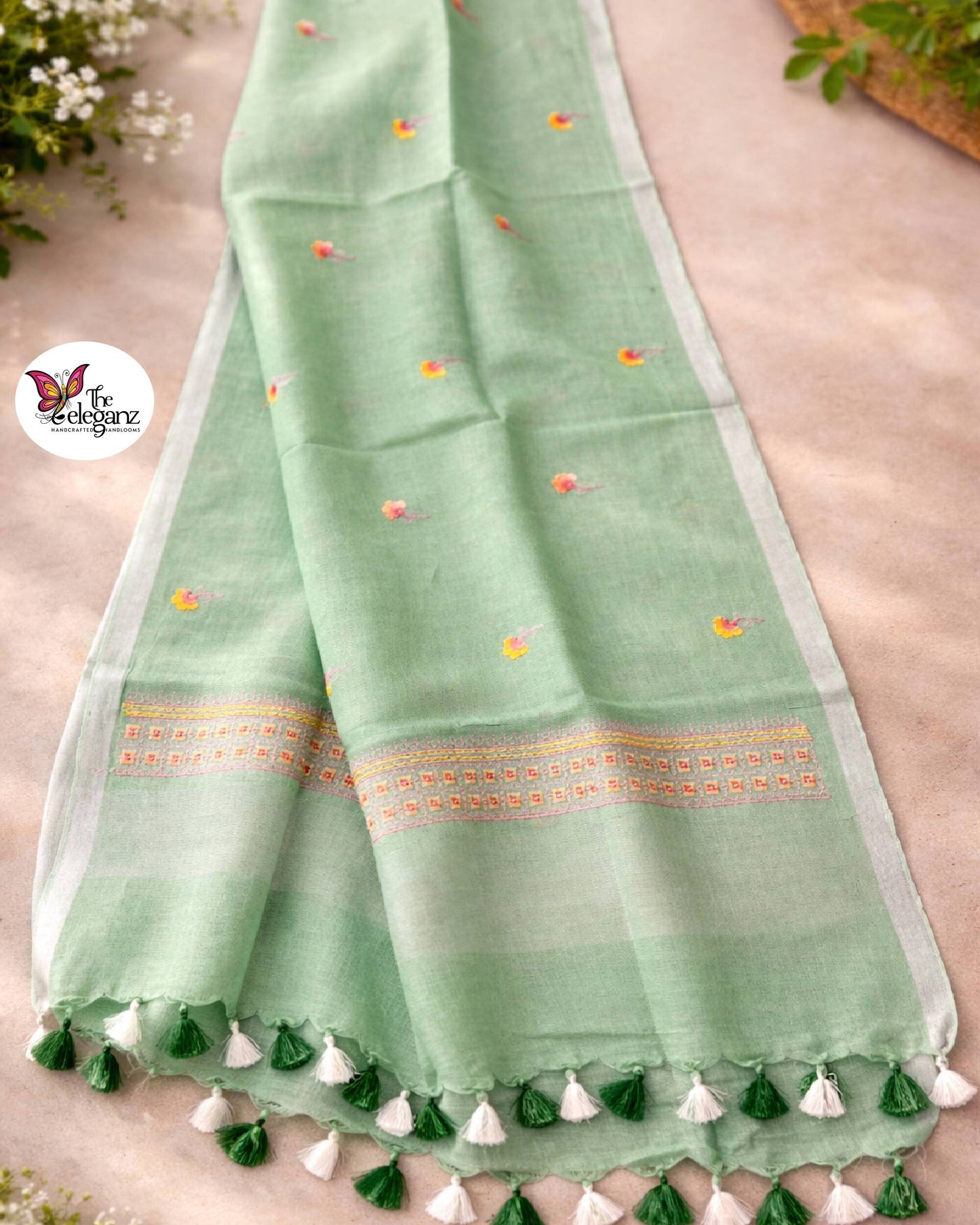 Meadow Bloom – Pure Linen Unstitched Suit Set