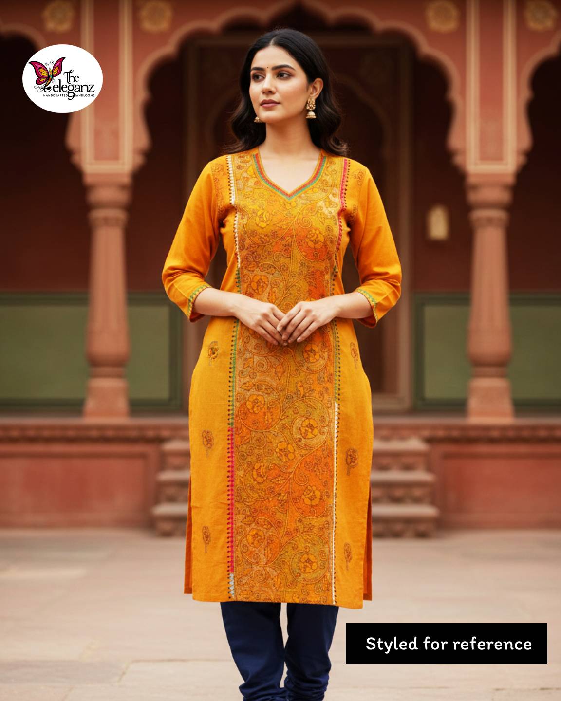 Basanti – Floral Kantha Unstitched Suit Piece