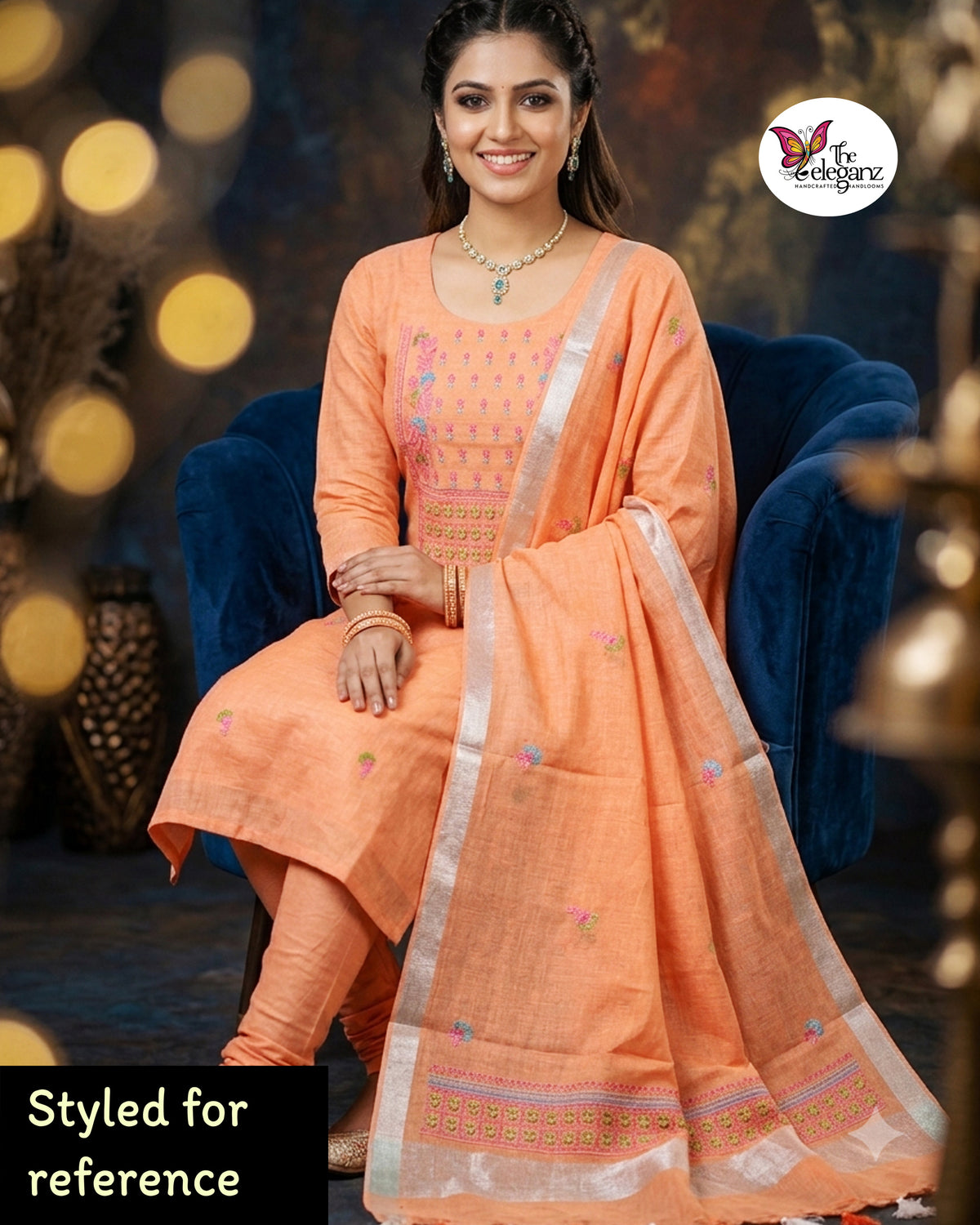 Peach Blossom – Pure Linen Unstitched Suit Set
