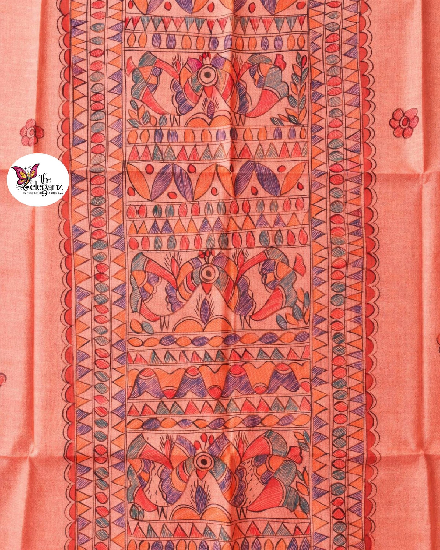 Birds of Mithila – Hand Painted Madhubani Unstitched Suit Set