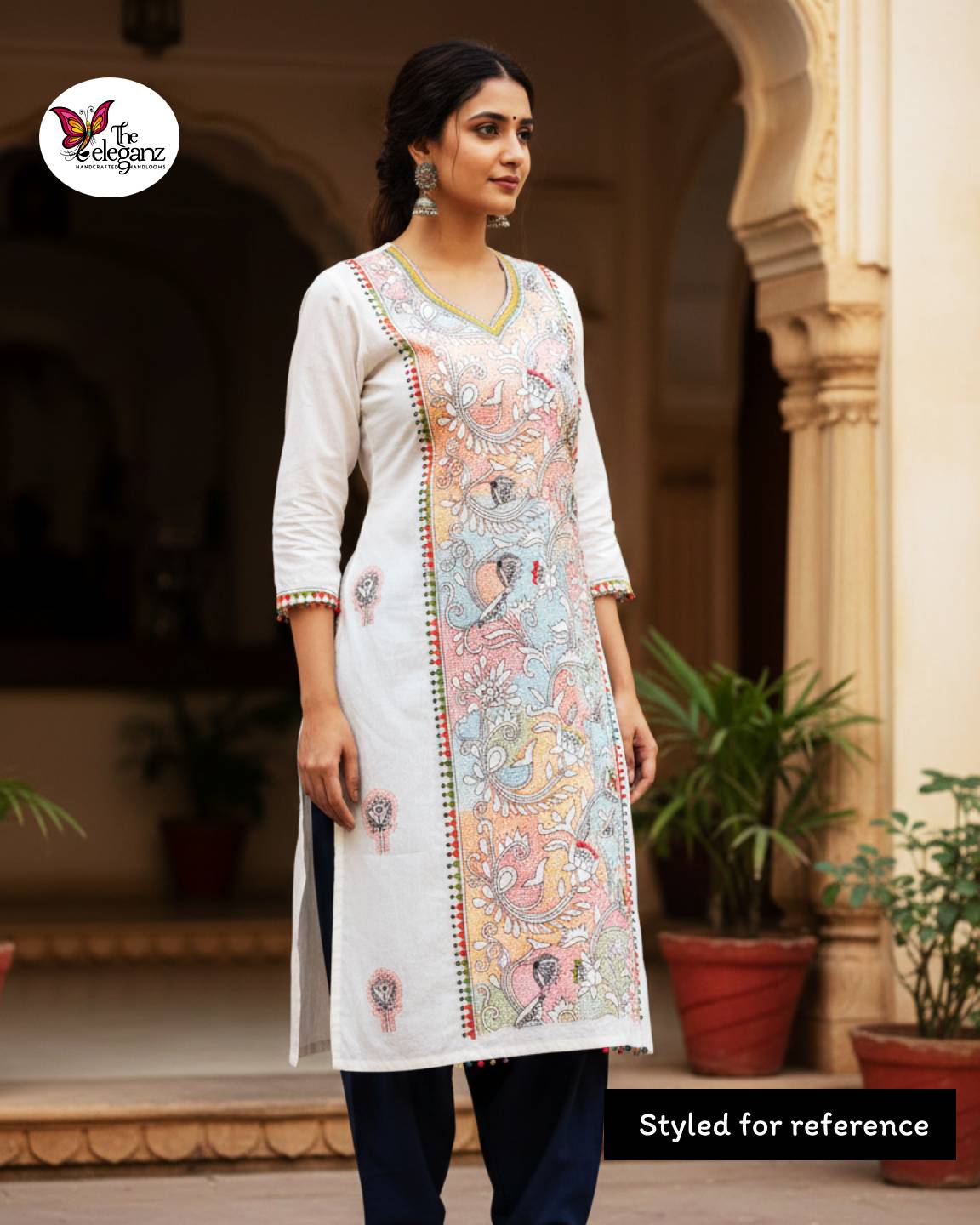 Bonolata – Floral & Bird Kantha Unstitched Suit Piece