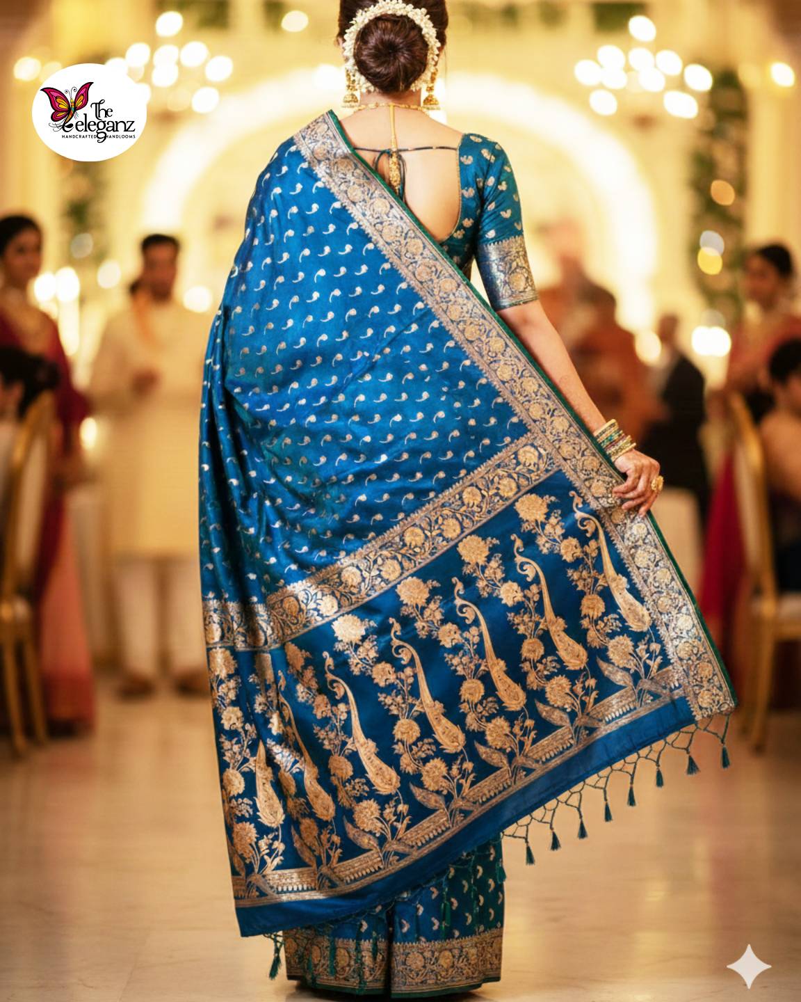 Swarnalata – Blue Mashroo Katan Silk