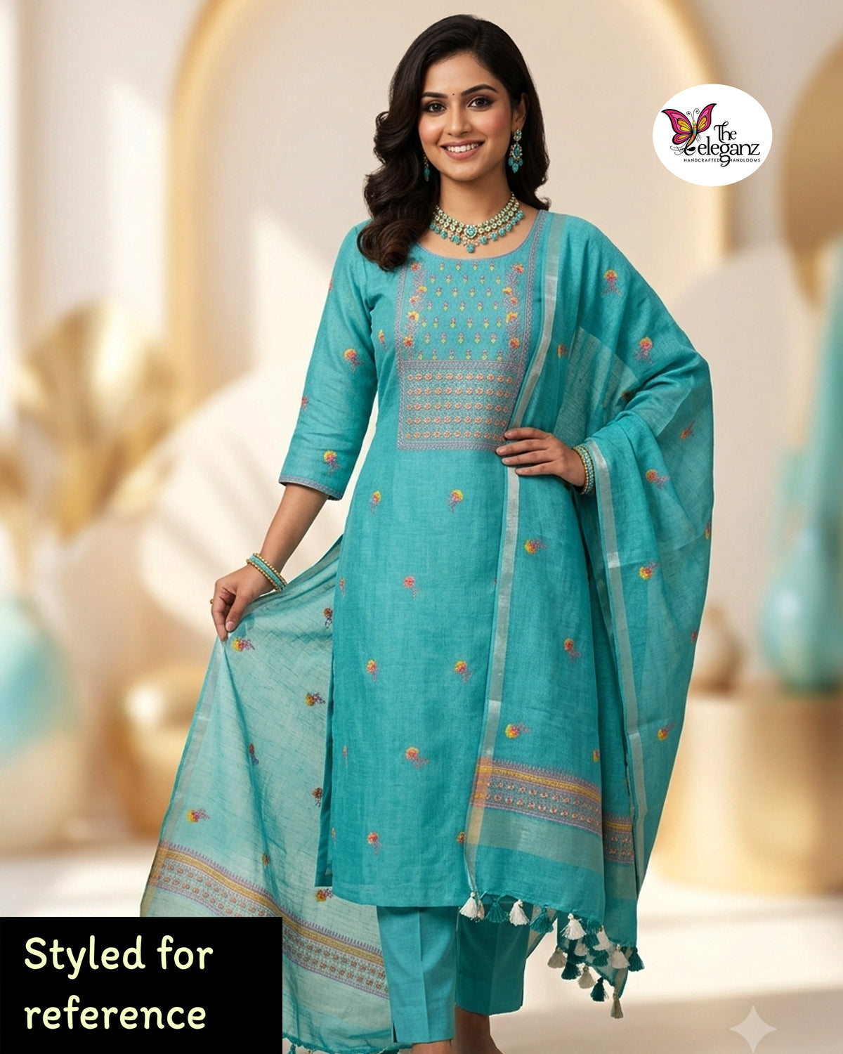 Ocean Breeze – Pure Linen Unstitched Suit Set