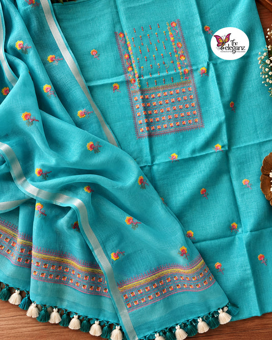 Ocean Breeze – Pure Linen Unstitched Suit Set
