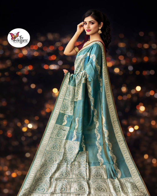 Neelambari Pure Bishnupuri Katan Silk Saree