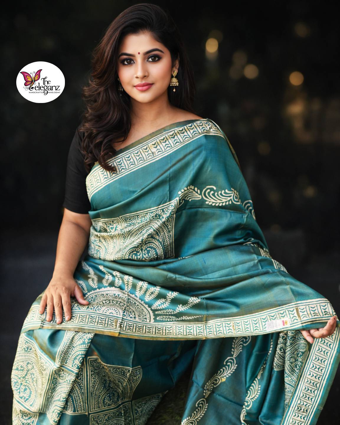 Neelambari Pure Bishnupuri Katan Silk Saree