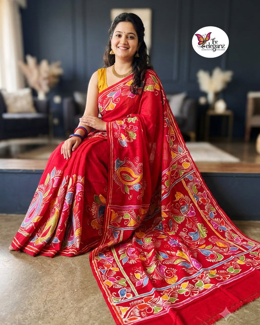 Raktima Chitralekha – Pure Batik Silk Saree [Silkmark certified]