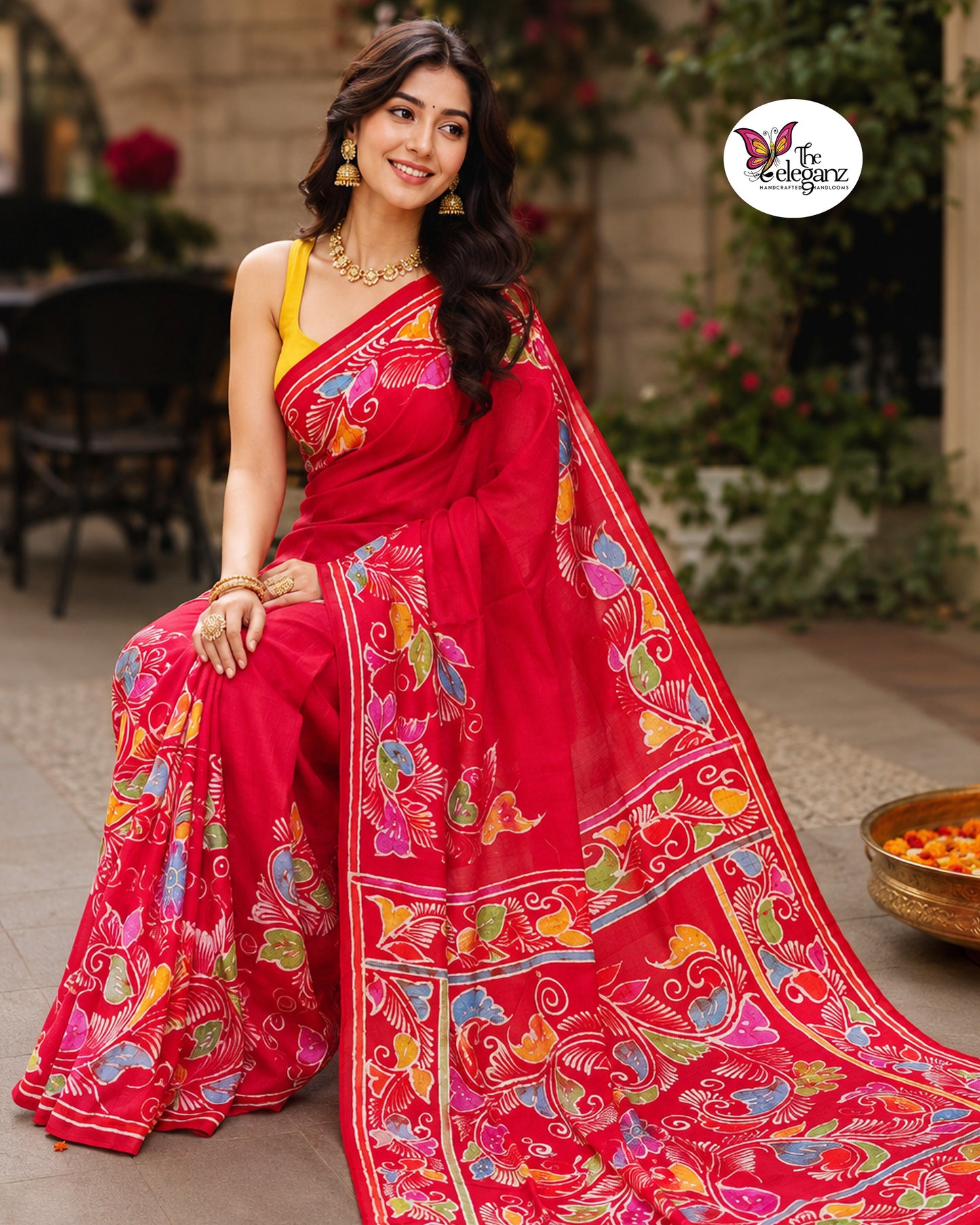 Raktima Chitralekha – Pure Batik Silk Saree [Silkmark certified]