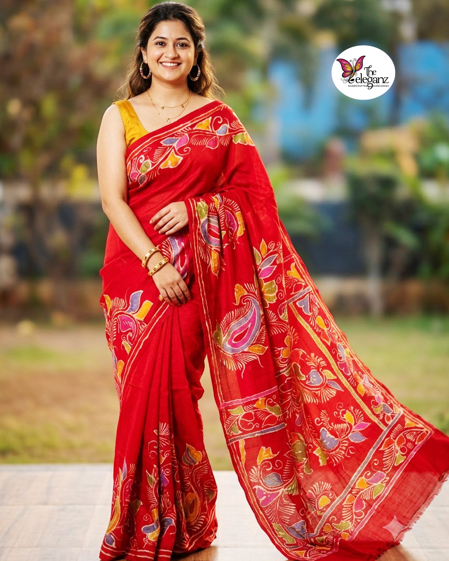 Raktima Chitralekha – Pure Batik Silk Saree [Silkmark certified]