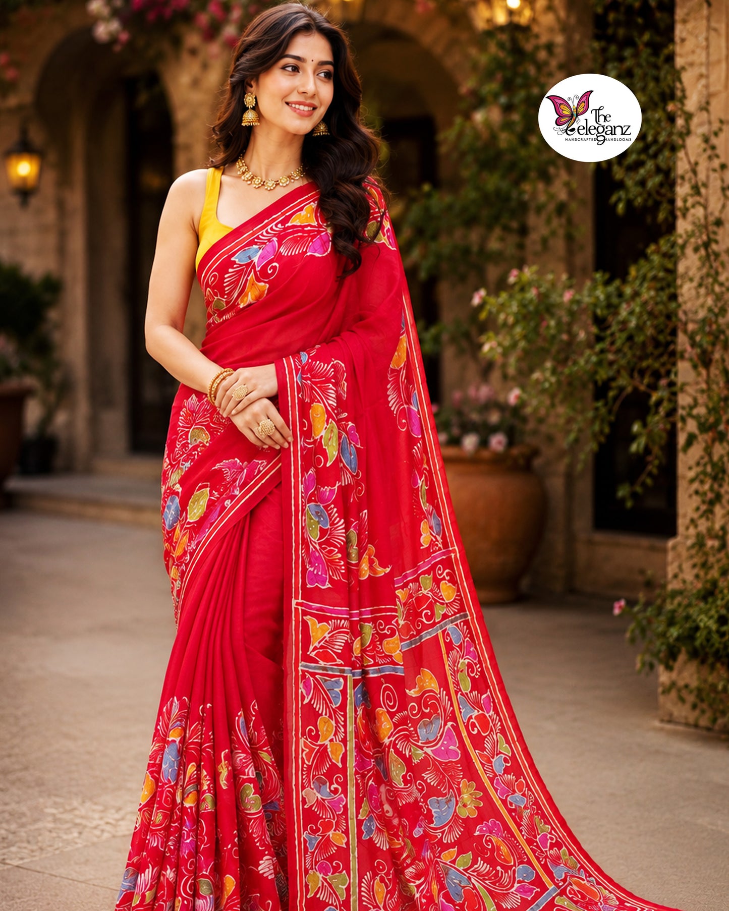 Raktima Chitralekha – Pure Batik Silk Saree [Silkmark certified]