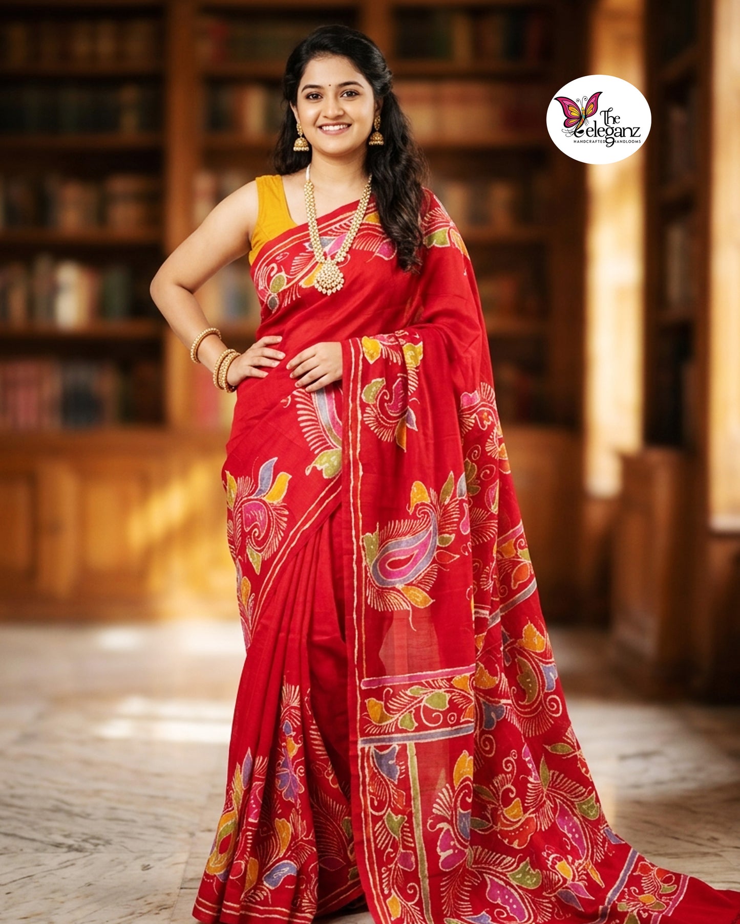 Raktima Chitralekha – Pure Batik Silk Saree [Silkmark certified]