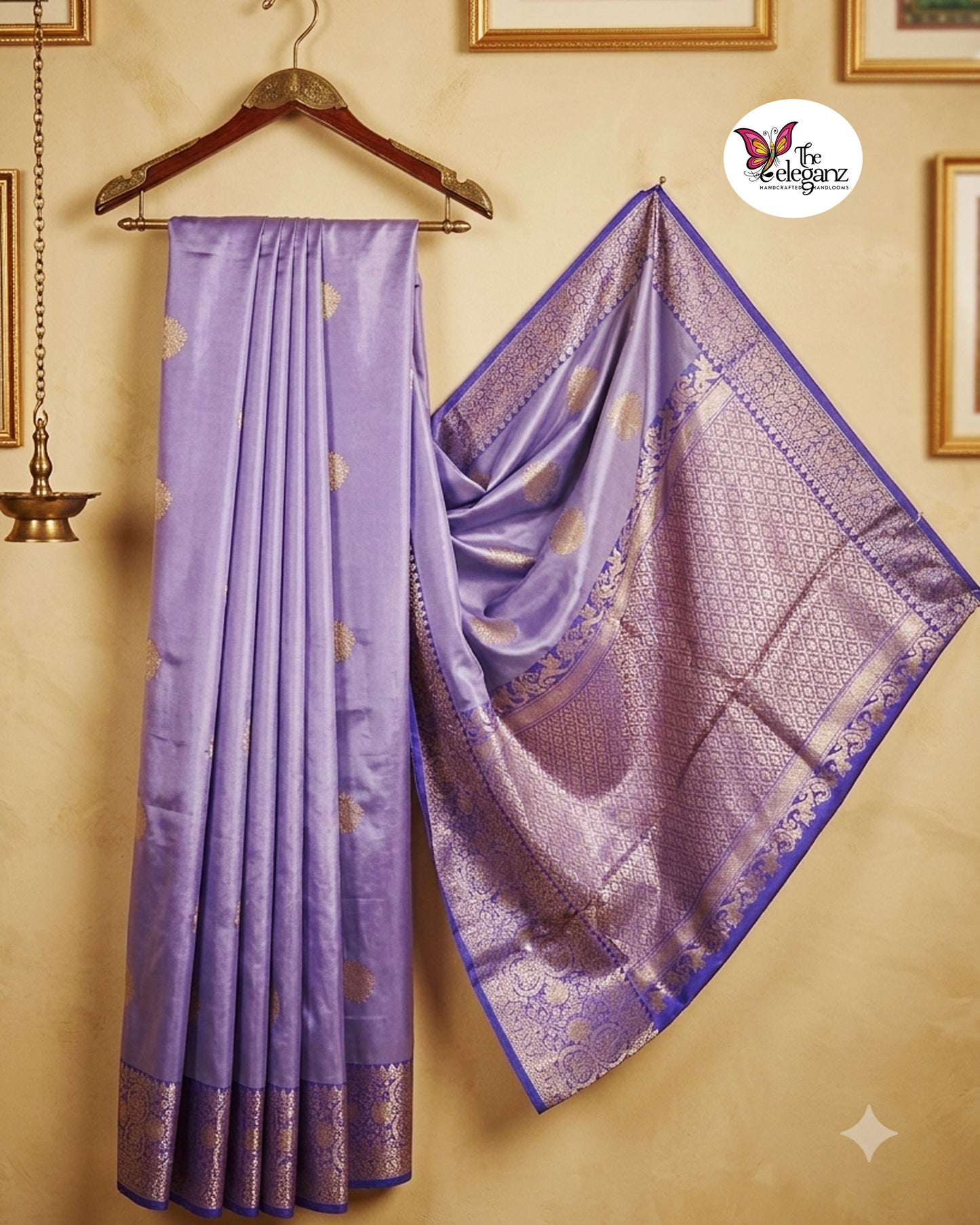 Neel Pushpika – Pure Katan Silk Saree [Silkmark Certified]