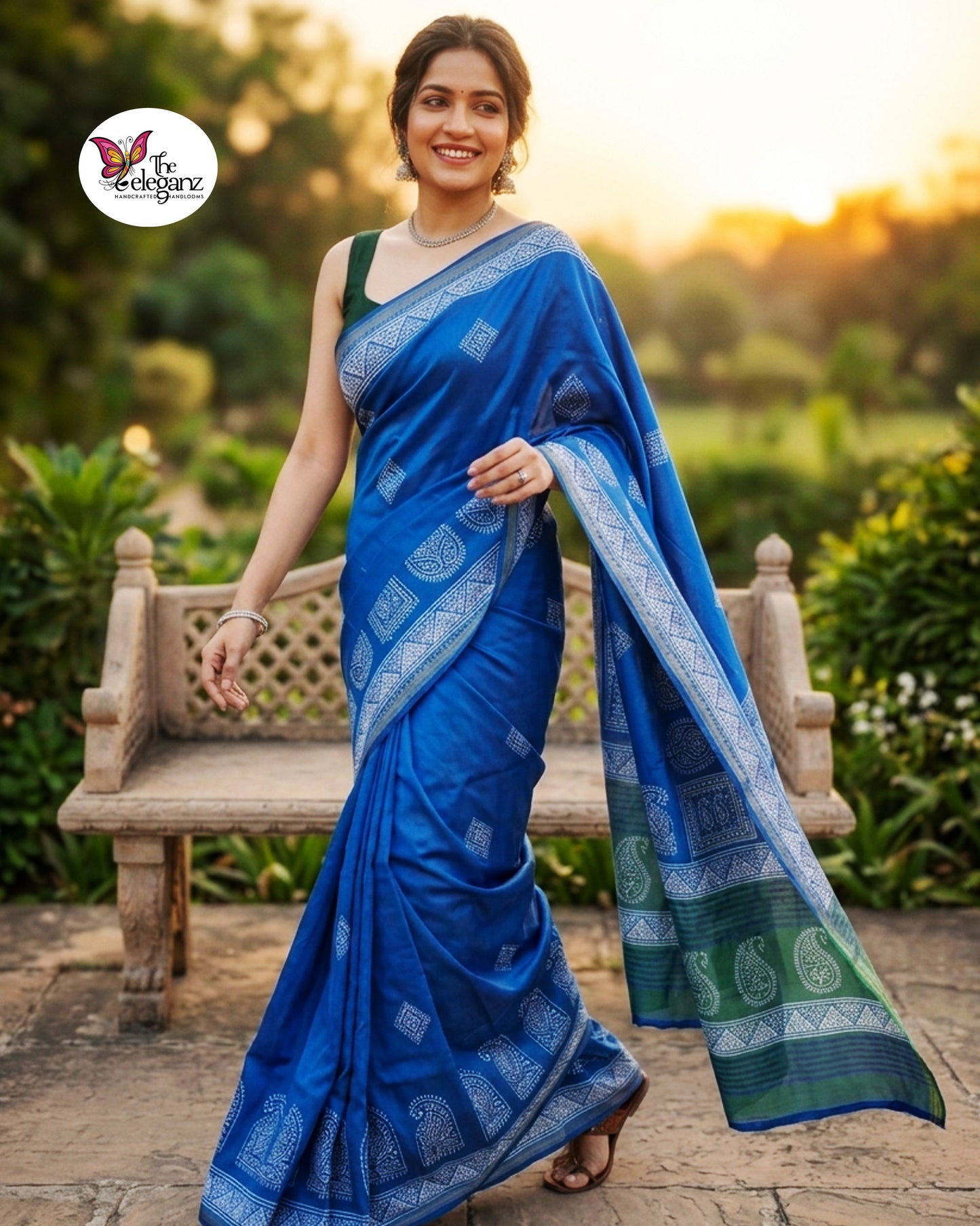 Neelanjana - Bishnupuri Katan Silk Saree