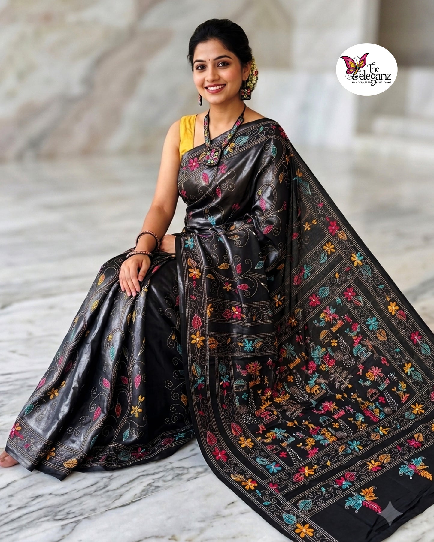 Shyamalima – Blended Bangalore Silk Kantha Saree