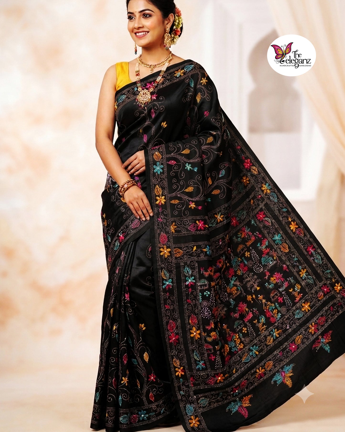 Shyamalima – Blended Bangalore Silk Kantha Saree
