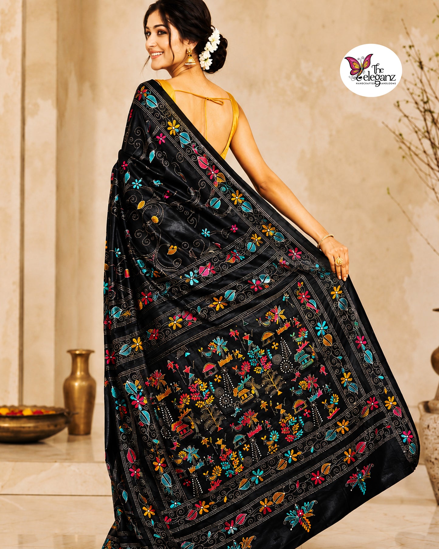Shyamalima – Blended Bangalore Silk Kantha Saree