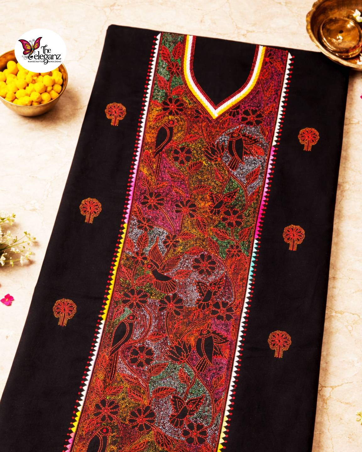 Raat Bonolata – Multicolour Kantha Unstitched Suit Piece