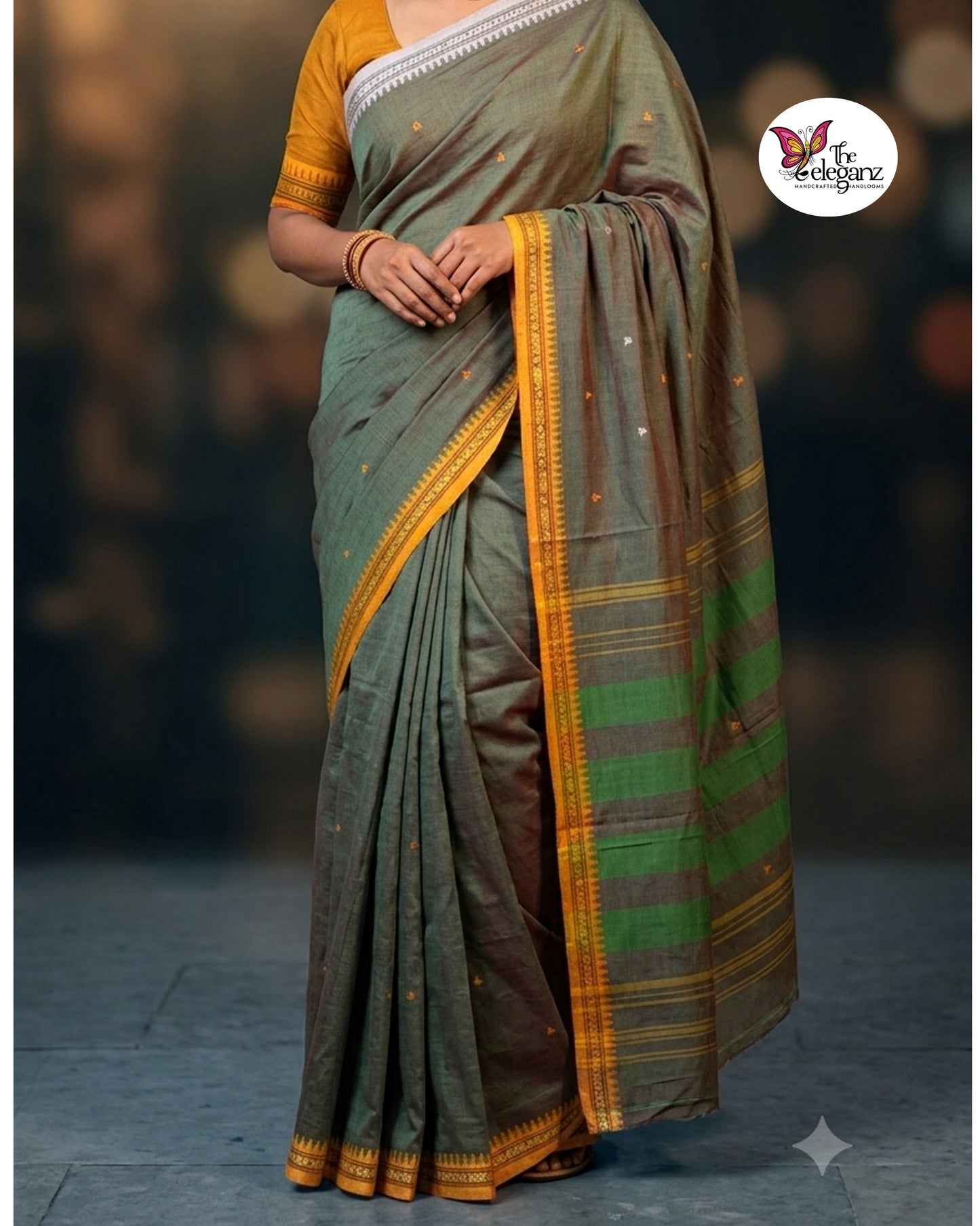 Harita – Handwoven Dhonekhali Cotton Saree