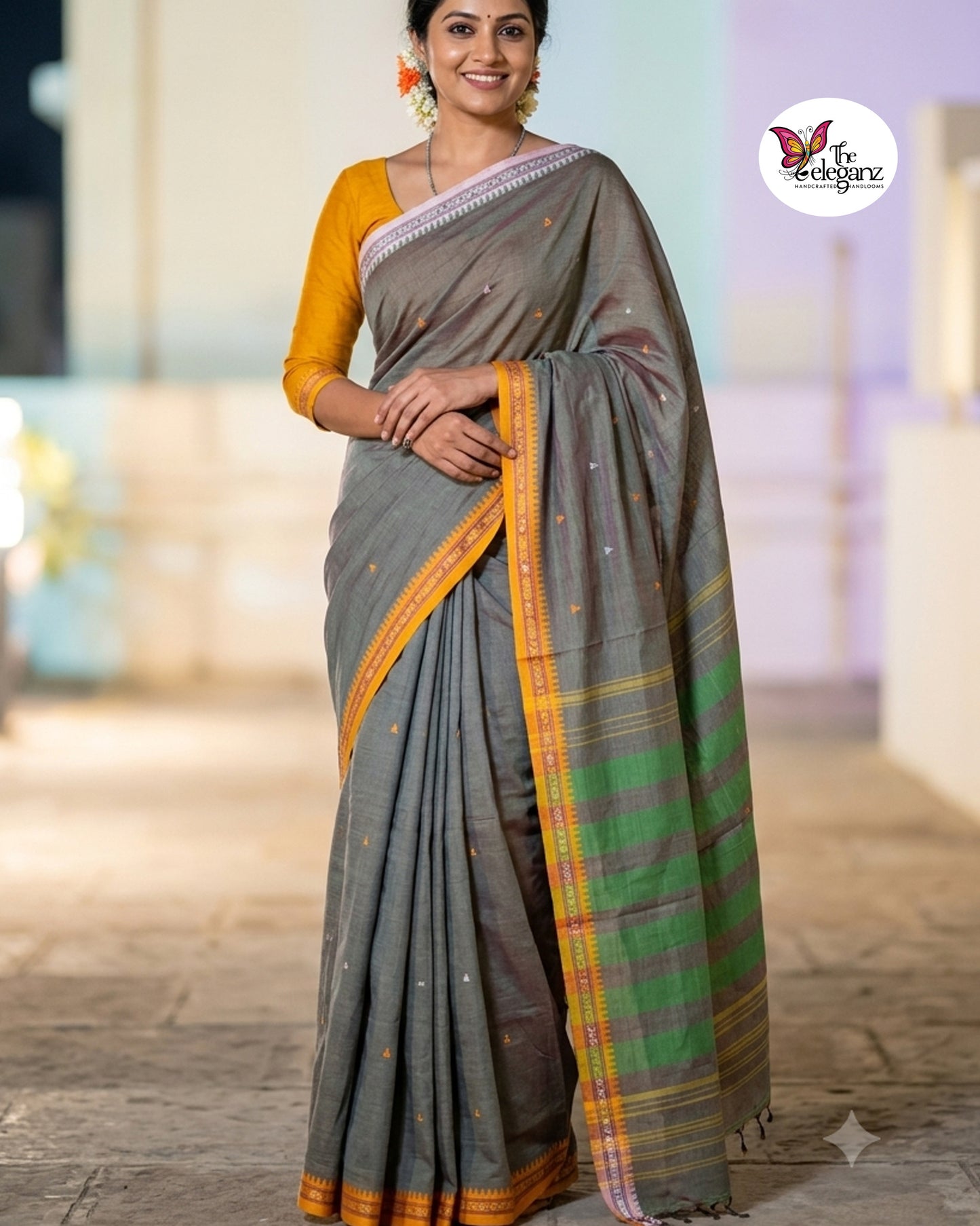 Harita – Handwoven Dhonekhali Cotton Saree