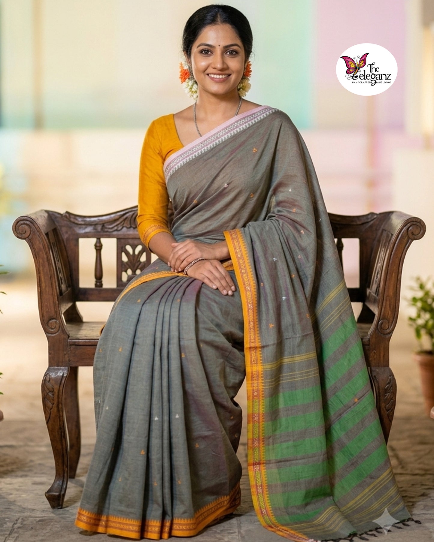 Harita – Handwoven Dhonekhali Cotton Saree