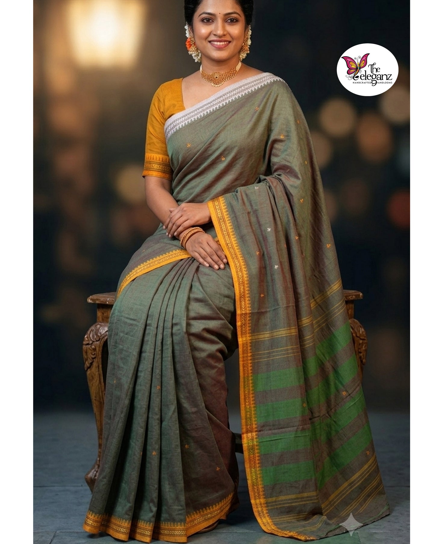 Harita – Handwoven Dhonekhali Cotton Saree