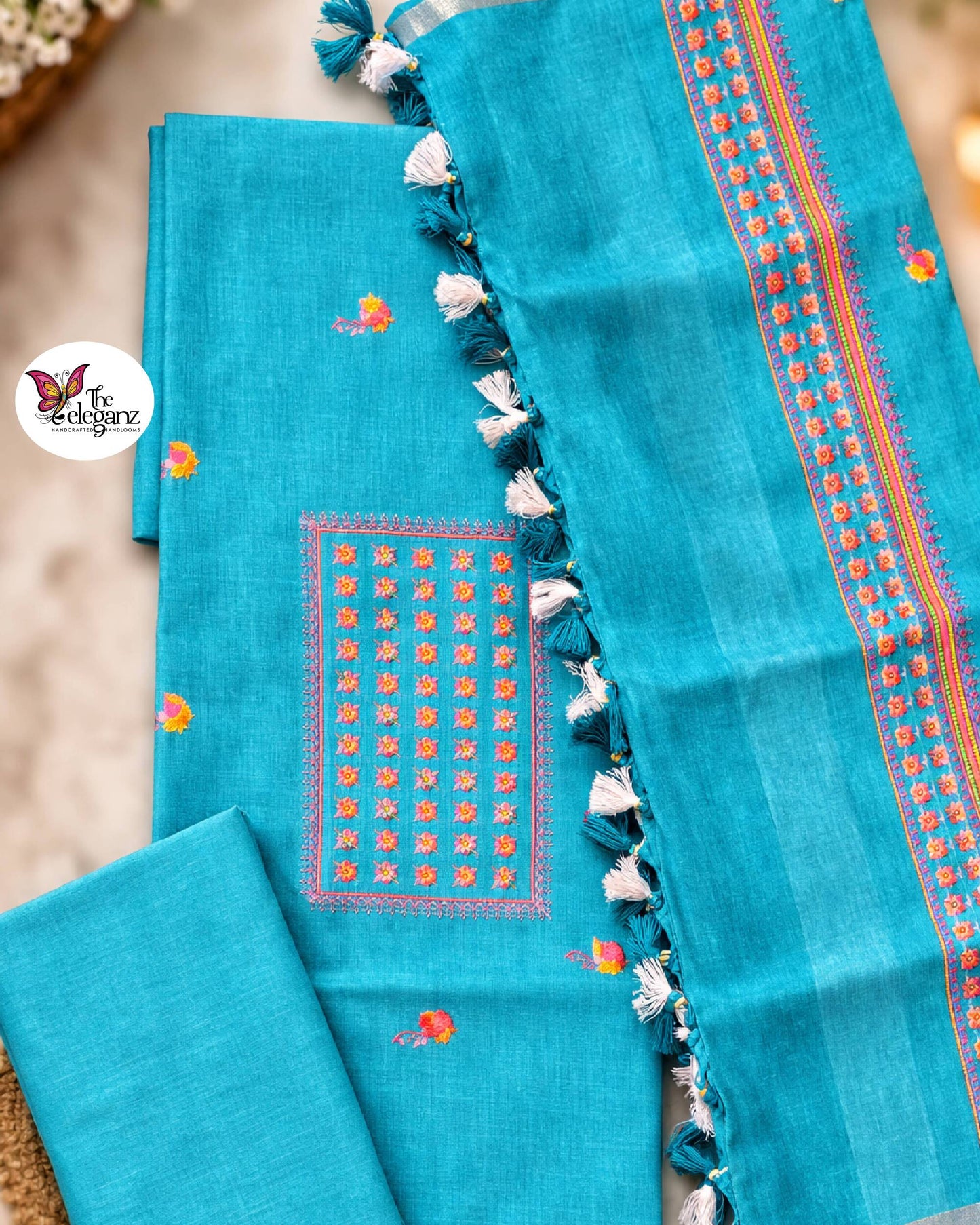 Ocean Breeze – Pure Linen Unstitched Suit Set