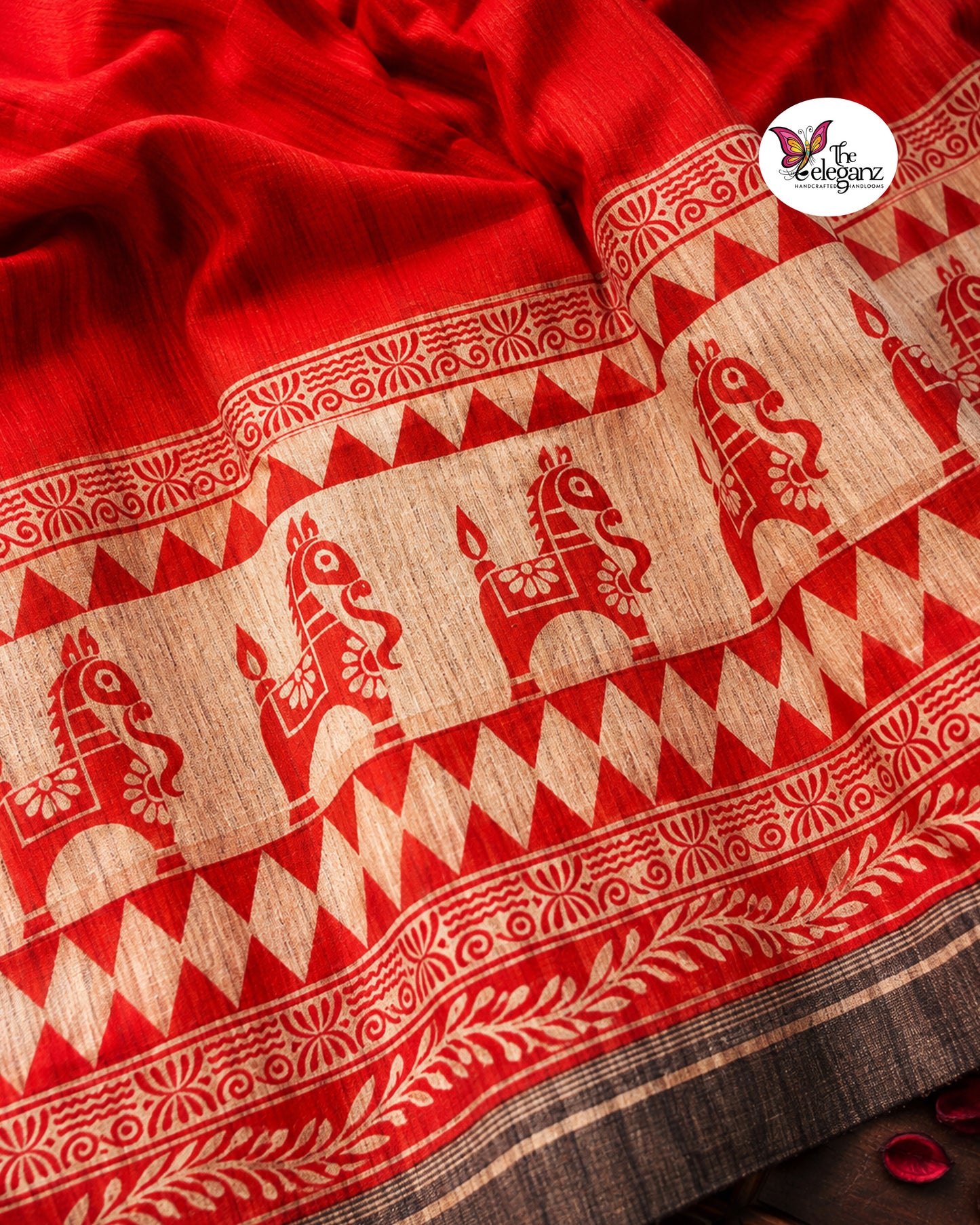 Ranjhaboti - Printed Ghicha Silk Saree
