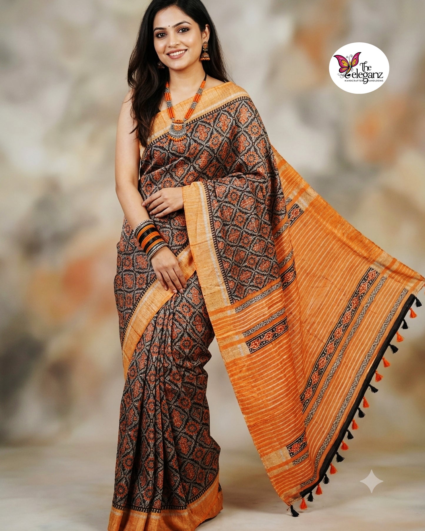 Monimala - Printed Ghicha Silk Saree