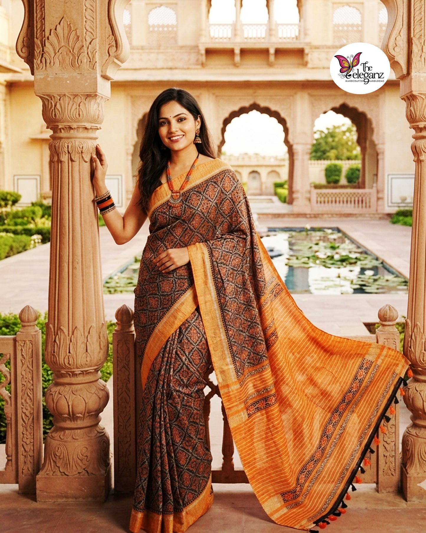 Monimala - Printed Ghicha Silk Saree