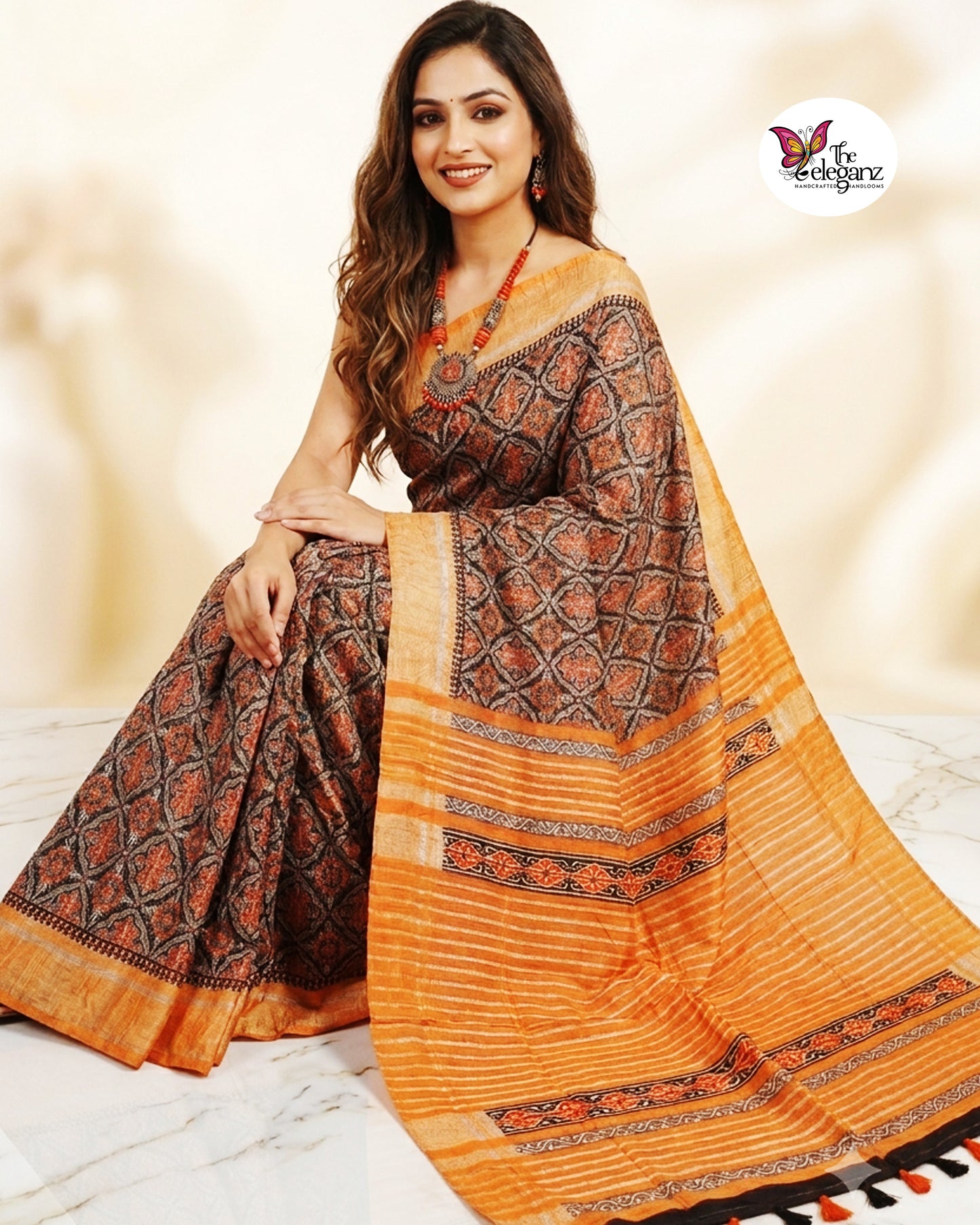 Monimala - Printed Ghicha Silk Saree