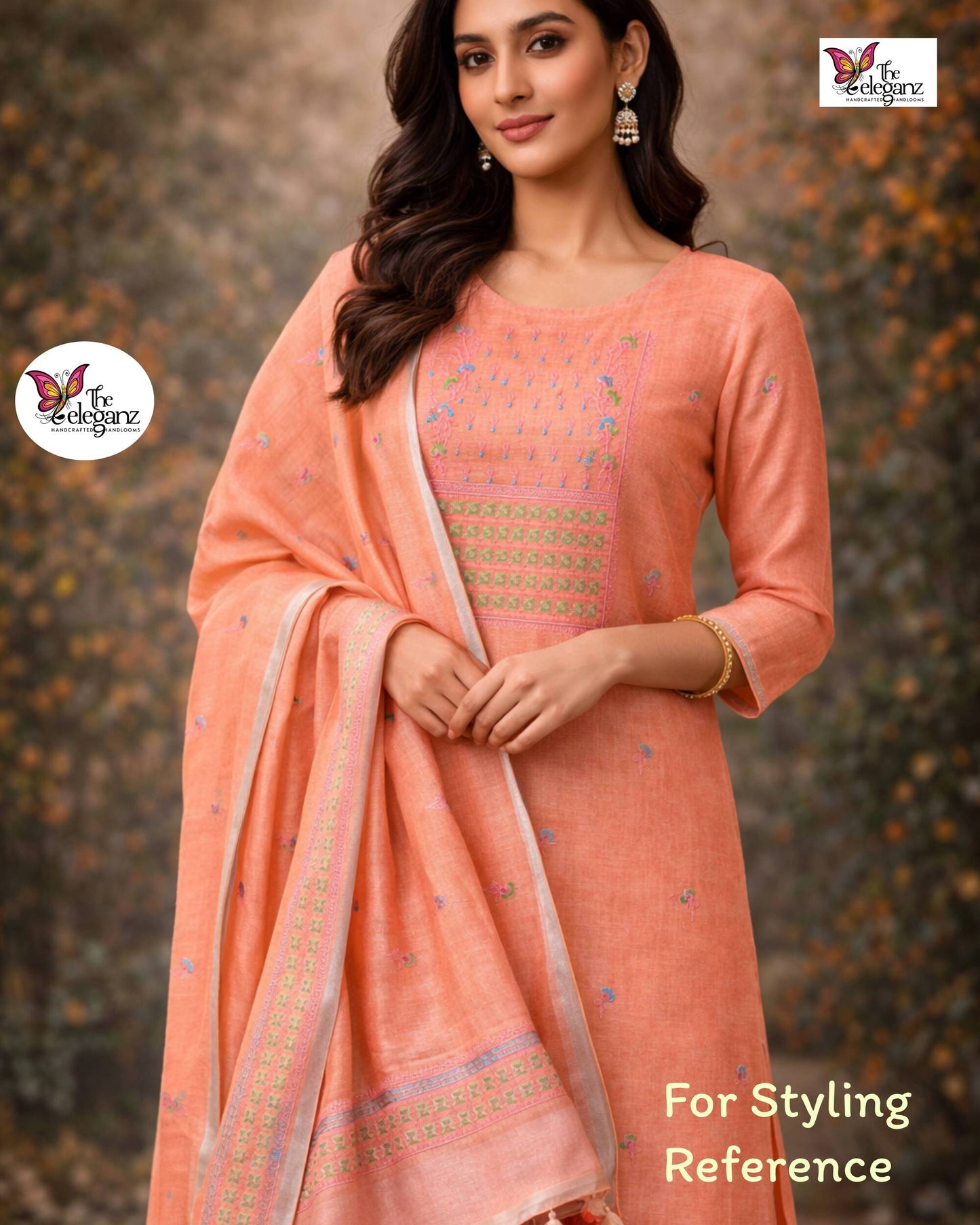 Peach Blossom – Pure Linen Unstitched Suit Set